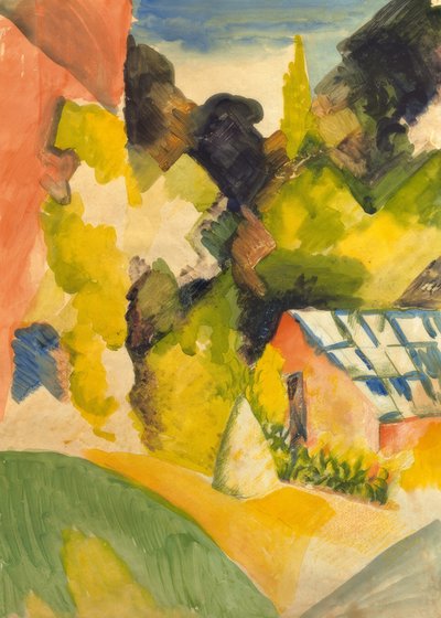 Gewächshaus im Park von Oberhofen von August Macke